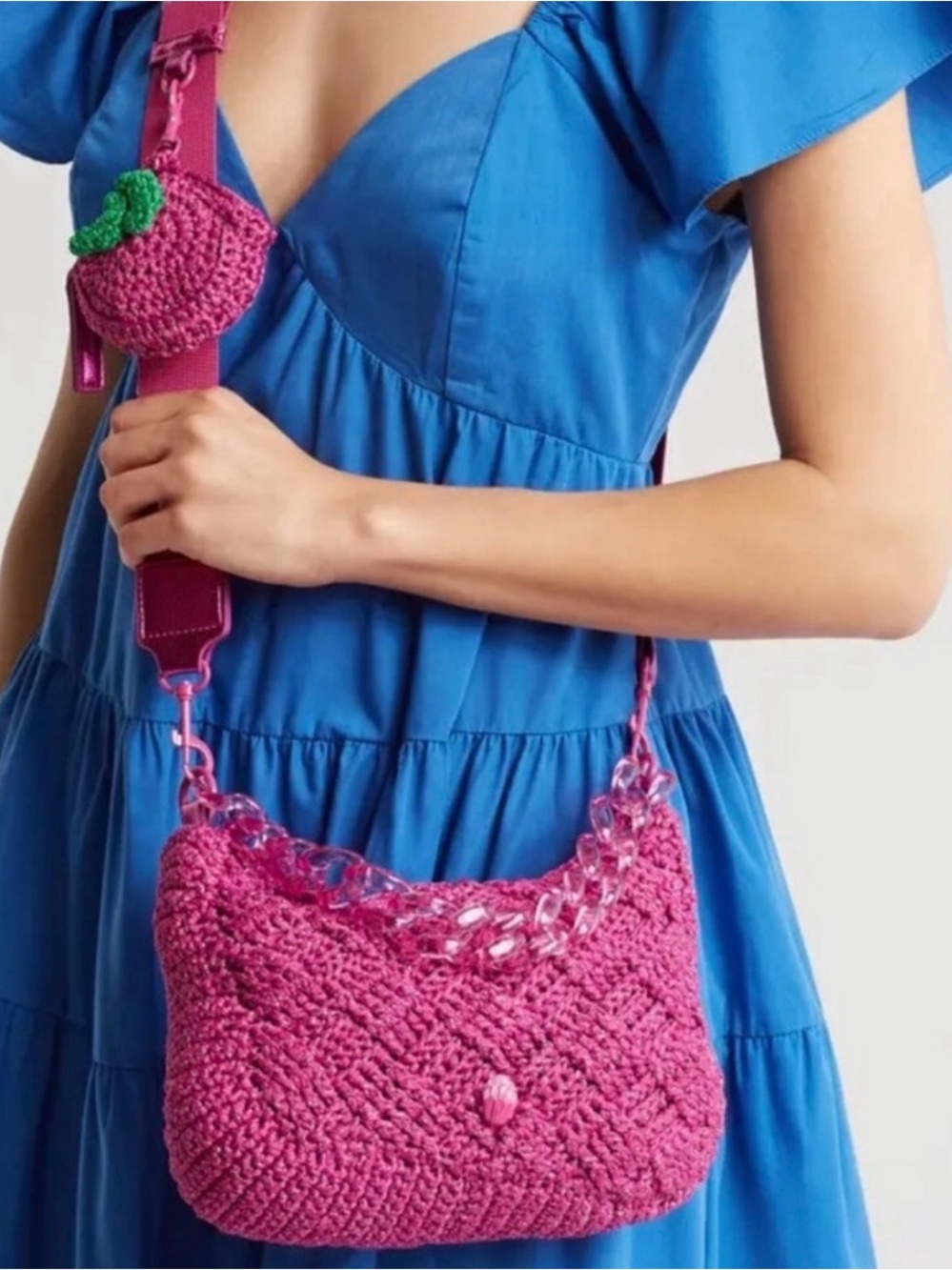 Kurt Geiger Pink Crossbody Bag with Artisanal Texture - Picture 8 of 17